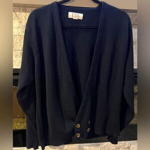 UTY Apparel size Large Vee neckline sweater with button closure, made in US